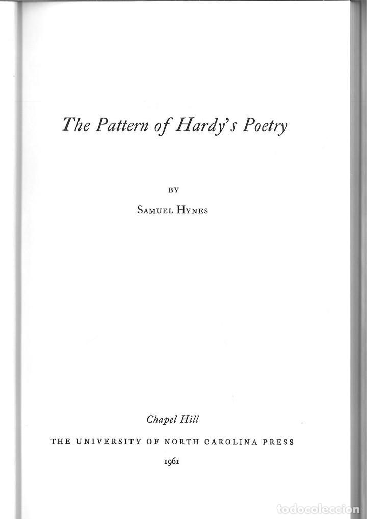 Second hand books: THE PATTERN OF HARDY'S POETRY. Samuel Hynes