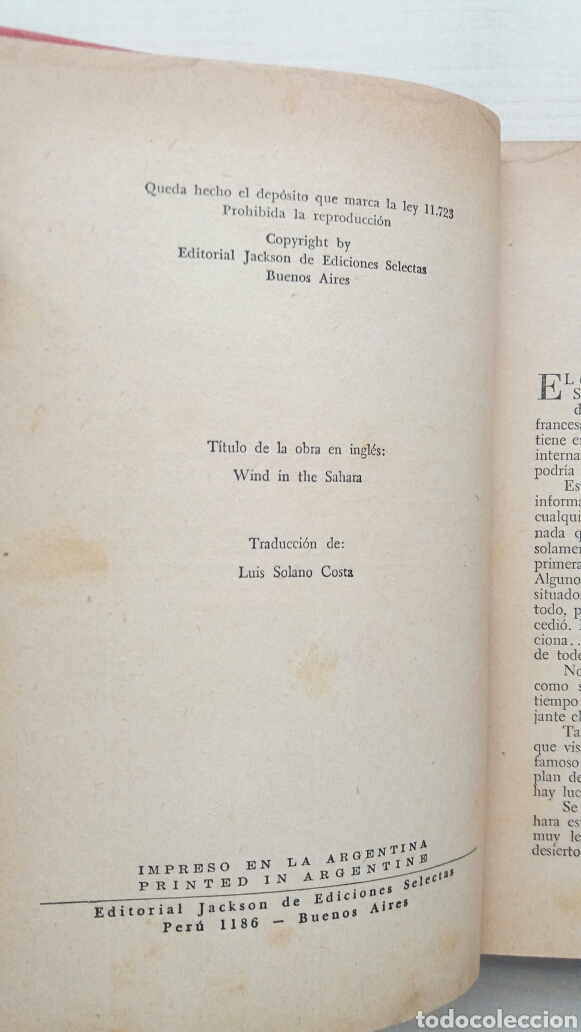 Libros de segunda mano: Viento en el Sahara. Bodley. Editorial Jackson de Ediciones Selectas, 1952. - Foto 4