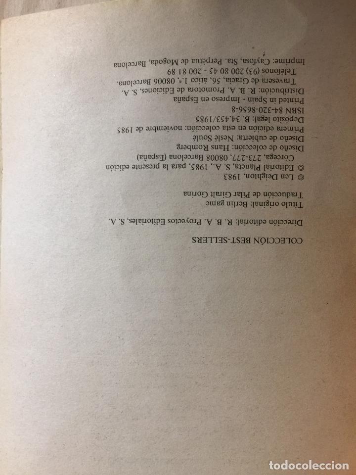 Libros de segunda mano: EL JUEGO DE BERLIN. - Len Deighton - Foto 5