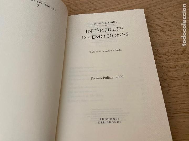 Libros de segunda mano: INT&Eacute;RPRETE DE EMOCIONES - JHUMPA LAHIRI - 2000 - Foto 2