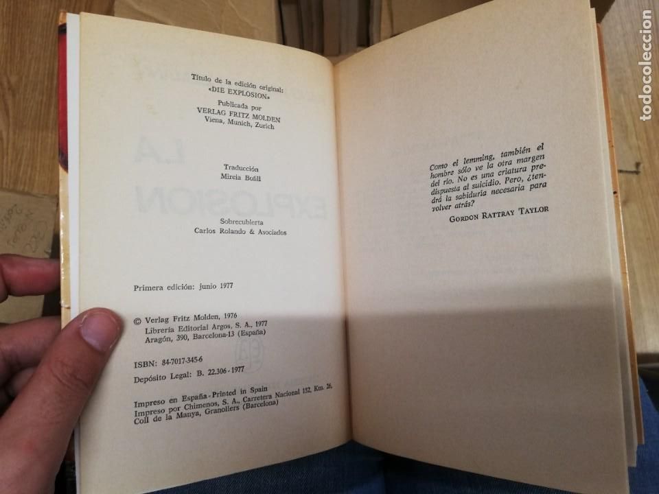 Libros de segunda mano: LA EXPLOSI&Oacute;N. HANS H. ZIEMANN. 1&ordf; EDICI&Oacute;N - Foto 4