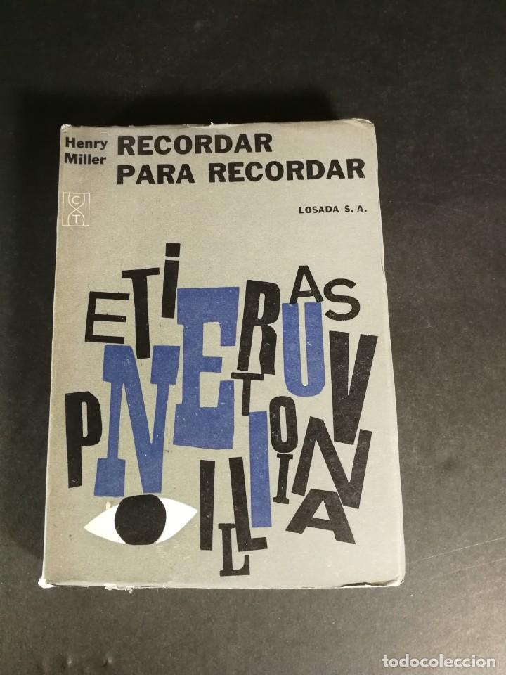 Libros de segunda mano: Henry Miller Recordar para Recordar 1966 - Foto 1
