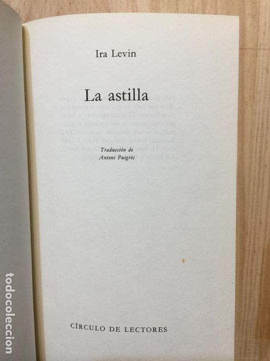 Libros de segunda mano: La astilla - Ira Levin - Foto 5