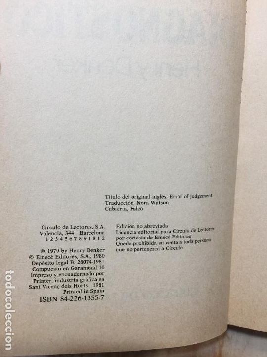 Libros de segunda mano: Error de diagn&oacute;stico - Henry Denker - Foto 4