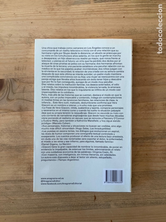 Libros de segunda mano: Seres queridos. Vera Giaconi. Anagrama - Foto 2