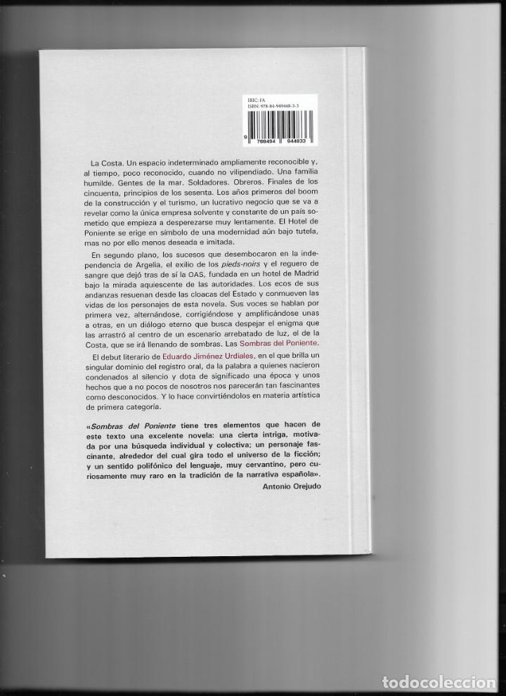 Libros de segunda mano: Sombras del Poniente . Eduardo Jim&eacute;nez Urdiales . e.d.a. - Foto 2