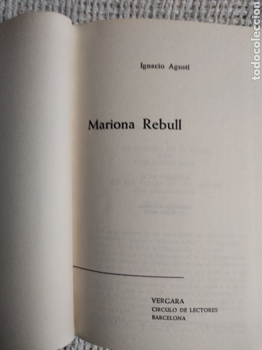 Libros de segunda mano: MARIONA REBULL. / IGNACIO AGUST&Iacute; - Foto 2