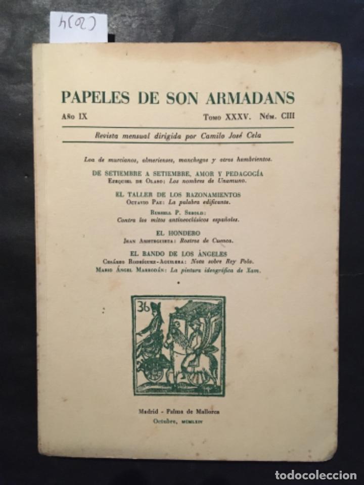 Libros de segunda mano: PAPELES DE SON ARMADANS, A&Ntilde;O IX, TOMO XXXV, NUMERO CIII, OCTUBRE 1964