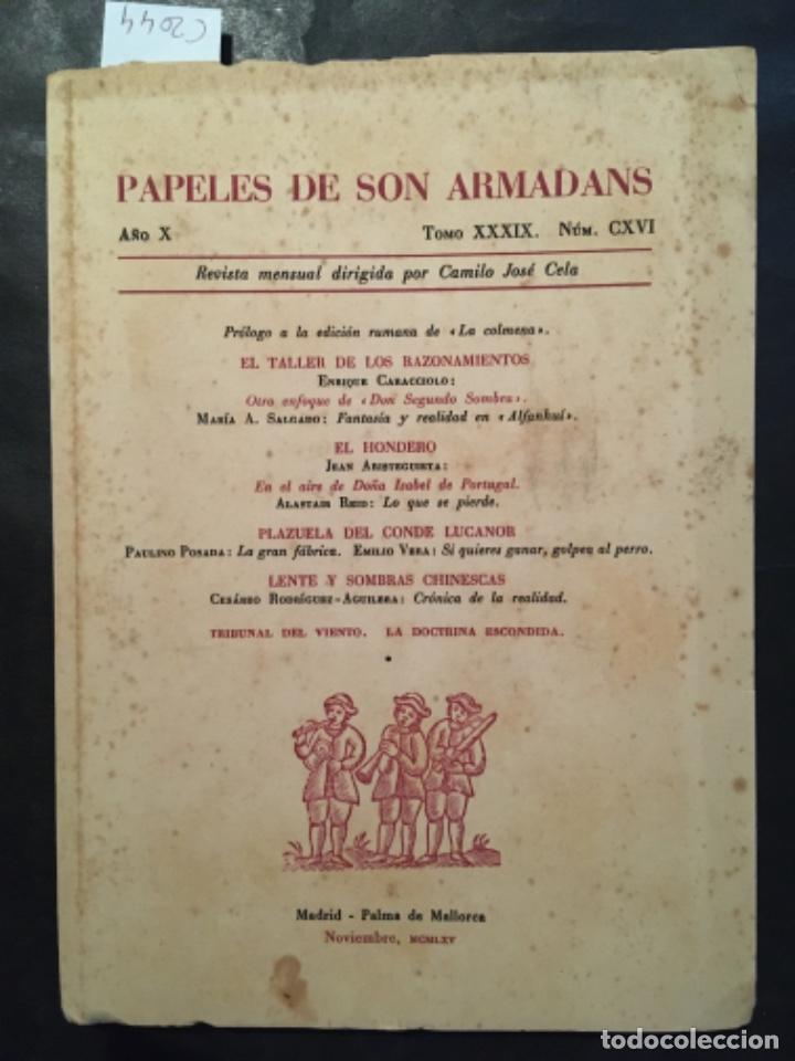 Libros de segunda mano: PAPELES DE SON ARMADANS, A&Ntilde;O X, TOMO XXXIX, NUMERO CXVI, NOVIEMBRE 1965