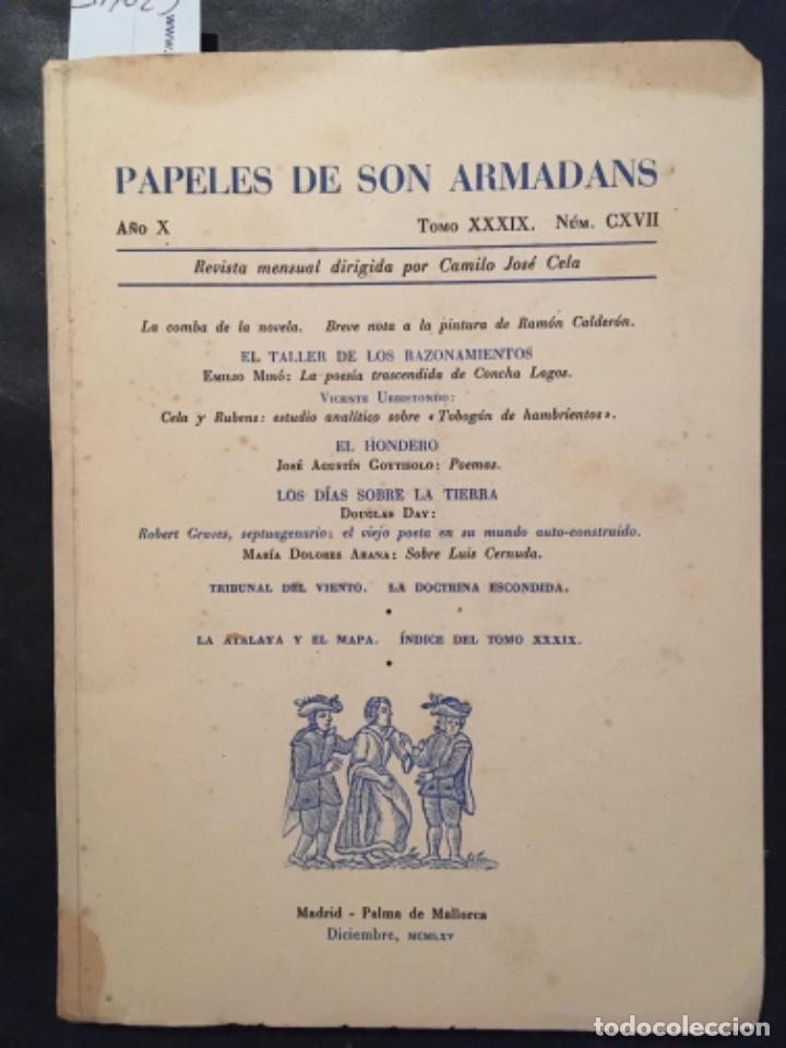 Libros de segunda mano: PAPELES DE SON ARMADANS, A&Ntilde;O X, TOMO XXXIX, NUMERO CXVII, DICIEMBRE 1965