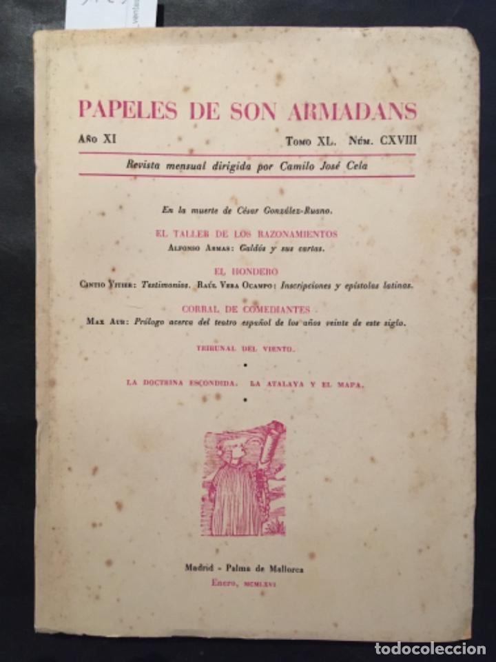 Libri di seconda mano: PAPELES DE SON ARMADANS, A&Ntilde;O XI, TOMO XL, NUMERO CXVIII, ENERO 1966