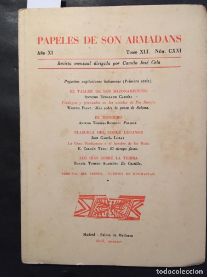 Libros de segunda mano: PAPELES DE SON ARMADANS, A&Ntilde;O XI, TOMO XLI, NUMERO CXXI, ABRIL 1966