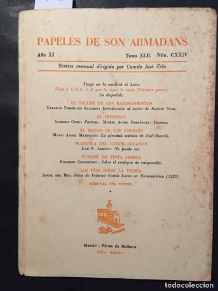 Libros de segunda mano: PAPELES DE SON ARMADANS, A&Ntilde;O XI, TOMO XLII, NUMERO CXXIV, JULIO 1966
