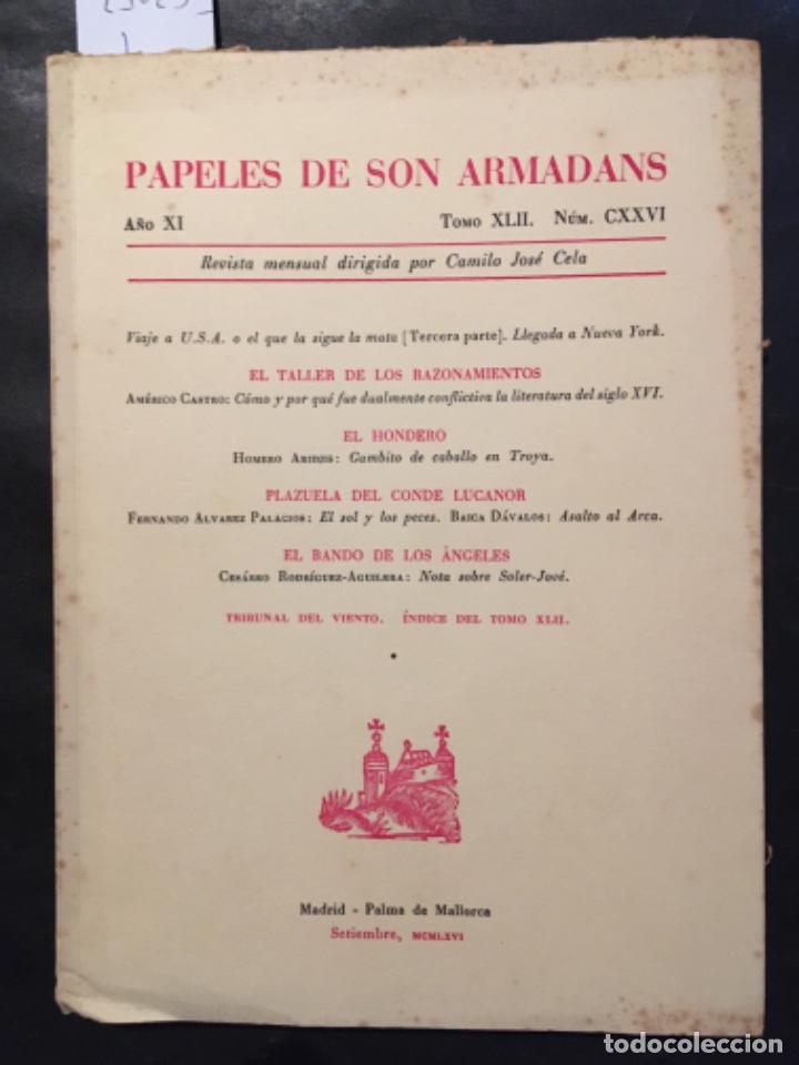 Libros de segunda mano: PAPELES DE SON ARMADANS, A&Ntilde;O XI, TOMO XLII, NUMERO CXXVI, SEPTIEMBRE 1966