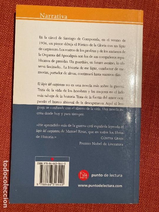 Libros de segunda mano: El l&aacute;piz del carpintero &ndash; Manuel Rivas - Foto 2