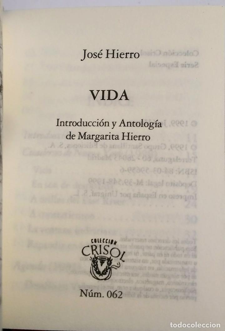 Libros de segunda mano: Vida - HIERRO JOS&Eacute; - Foto 1