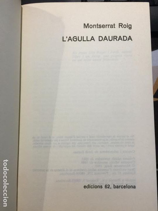 Libros de segunda mano: LAgulla daurada - Montserrat Roig - Foto 2