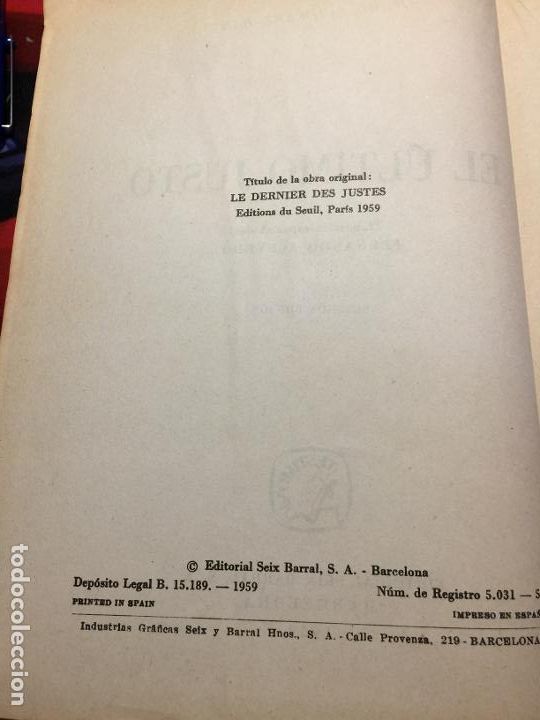 Libros de segunda mano: El &uacute;ltimo justo - Andr&eacute; Schwarz-Bart - Foto 3