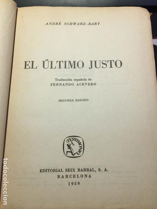 Libros de segunda mano: El &uacute;ltimo justo - Andr&eacute; Schwarz-Bart - Foto 4