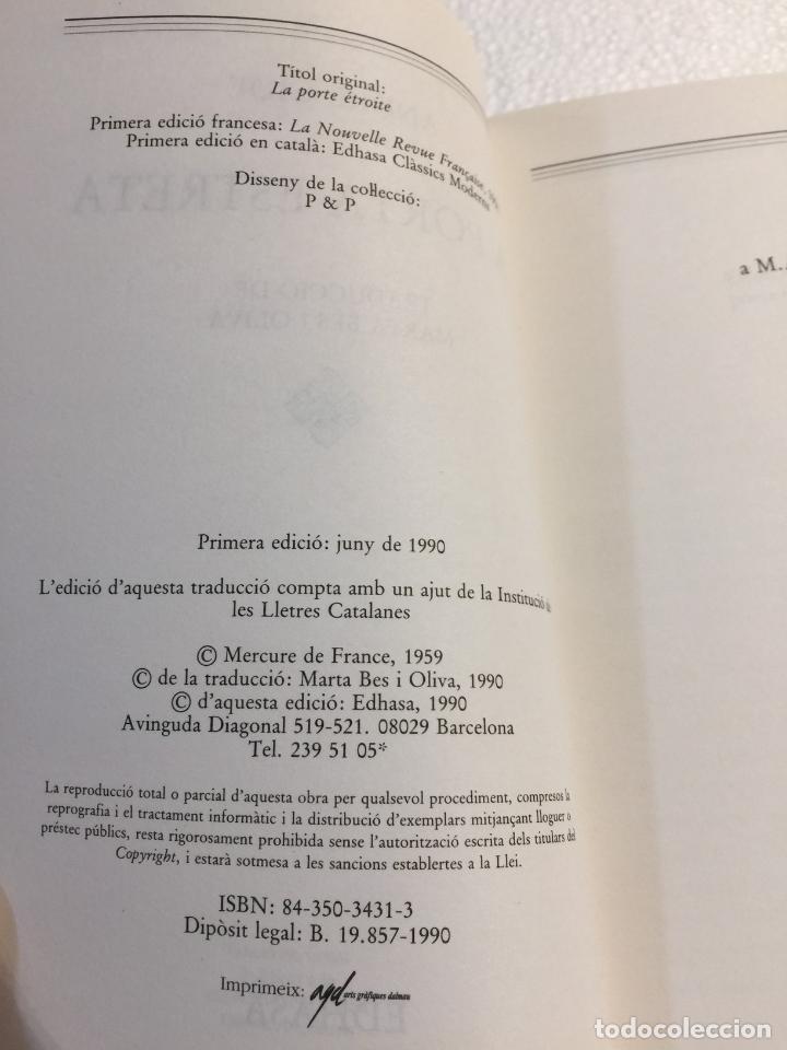 Libros de segunda mano: La porta estreta - Andr&eacute; Gide - Foto 2