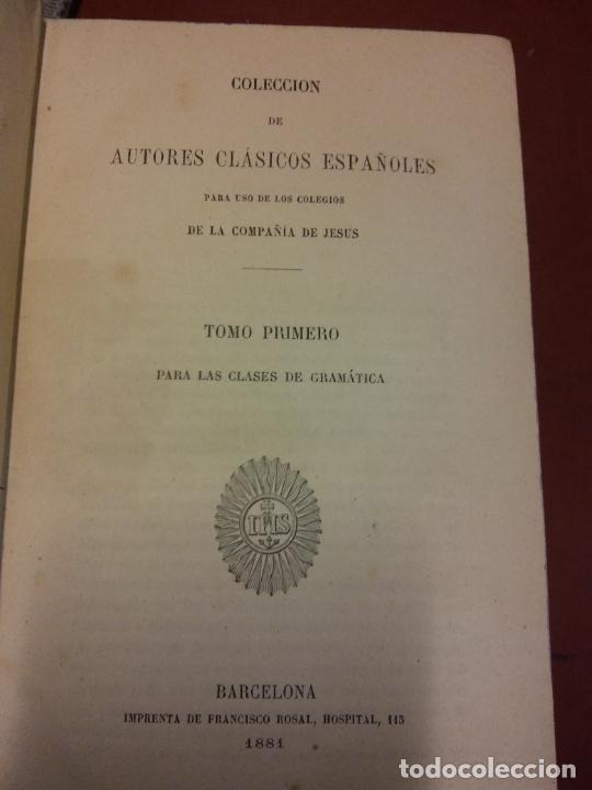 Second hand books: COLECCI&Oacute;N DE AUTORES CLASICO ESPA&Ntilde;OLES. TOMO PRIMERO. PARA LAS CLASES DE GRAM&Aacute;TICA. 1881. IMPRENTA D