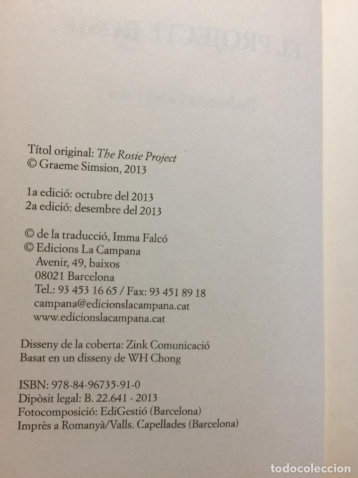 Libros de segunda mano: El projecte Rosie - Graeme Simsion - Foto 5