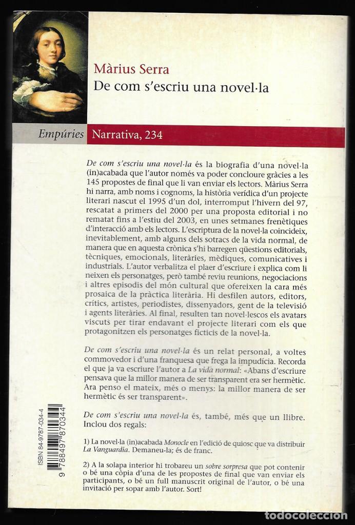 Libros de segunda mano: De com sescriu una novel&middot;la. Serra, M&agrave;rius - Foto 2