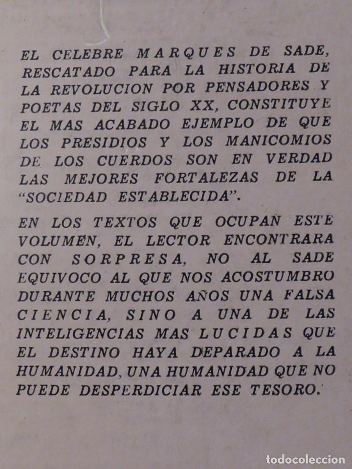 Libros de segunda mano: Marqu&eacute;s de Sade. Obras escogidas - Foto 3