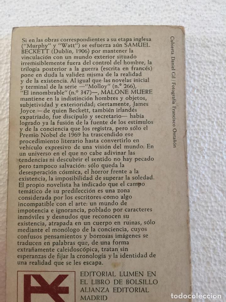 Libros de segunda mano: Malone muere - Samuel Beckett - Foto 4