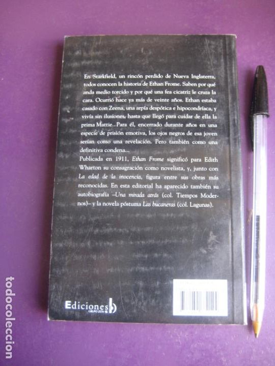 Libros de segunda mano: EDITH WHARTON - ETHAN FROME - EDICIONES B 1997 - Foto 2