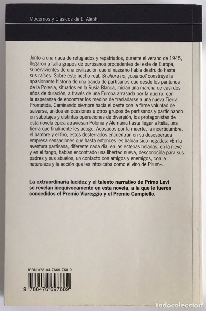Libros de segunda mano: SI AHORA NO, &iquest;CU&Aacute;NDO? / PRIMO LEVI / EL ALEPH - Foto 5