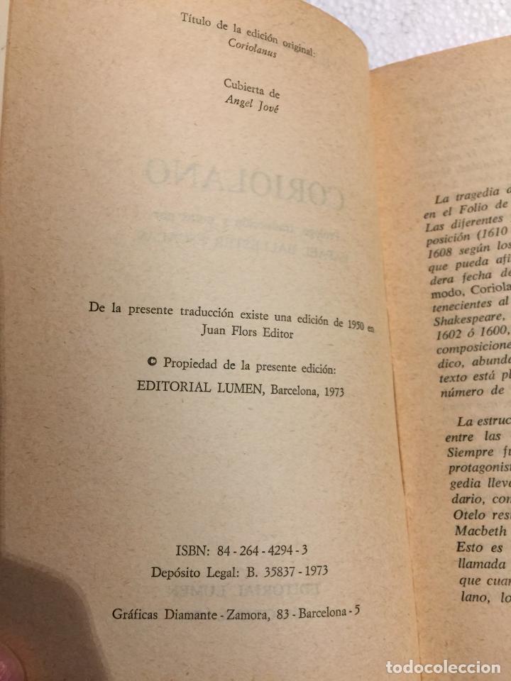 Libros de segunda mano: Coriolano - William Shakespeare - Foto 2