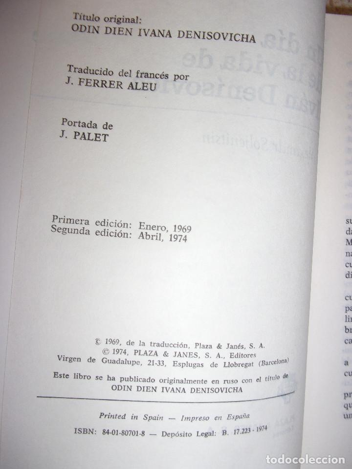 Libros de segunda mano: UN DIA DE LA VIDA DE IV&Aacute;N DEN&Iacute;SOVICH. - Foto 3