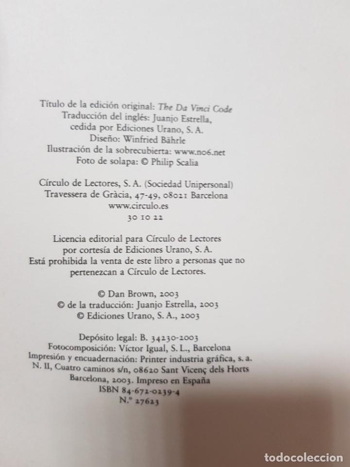 Libros de segunda mano: EL CODIGO DA VINCI. DAN BROWN. CIRCULO DE LECTORES. 2003 - Foto 5