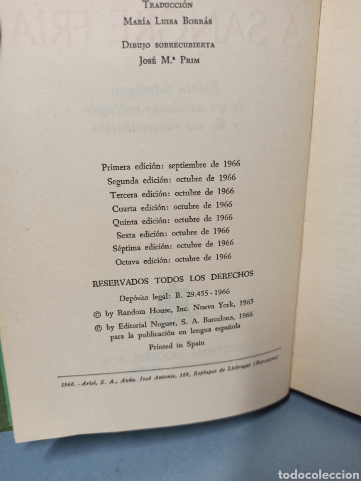 Libros de segunda mano: A Sangre Fría de Truman Capote Editorial Noguer, S. A. Octava Edición 1966 - Foto 2 - 242158405