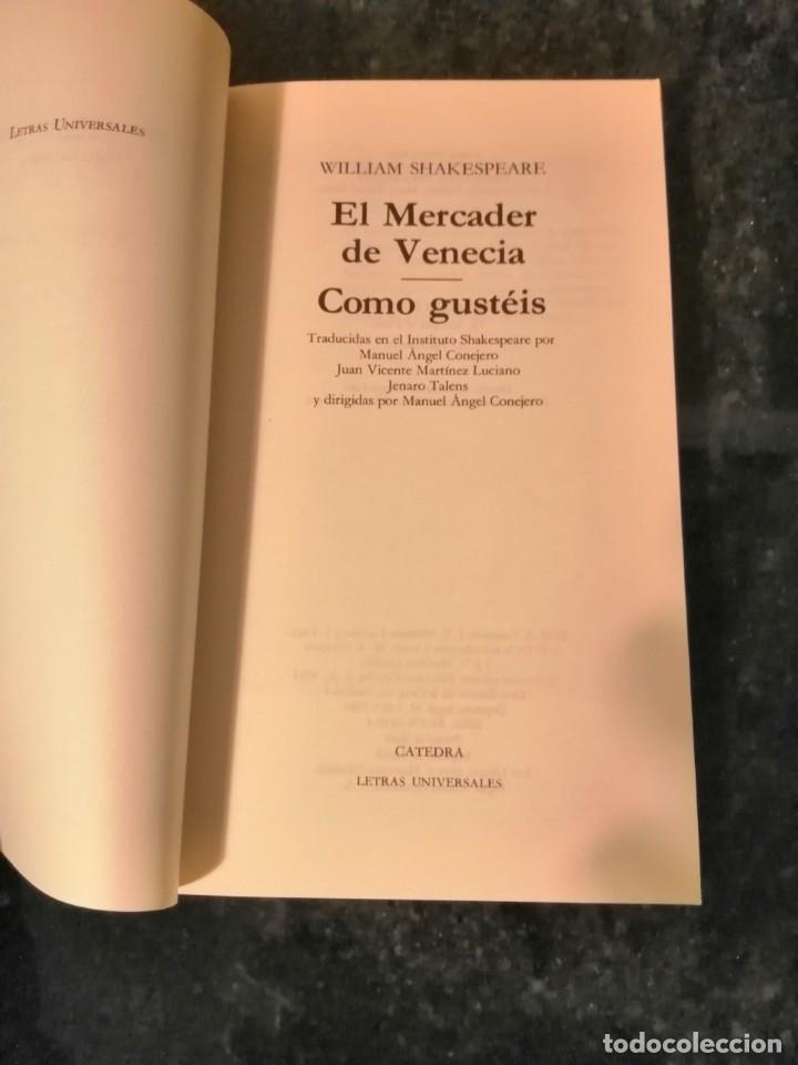 Libros de segunda mano: Shakespeare El mercader de Venecia.Como gusteis - Foto 2
