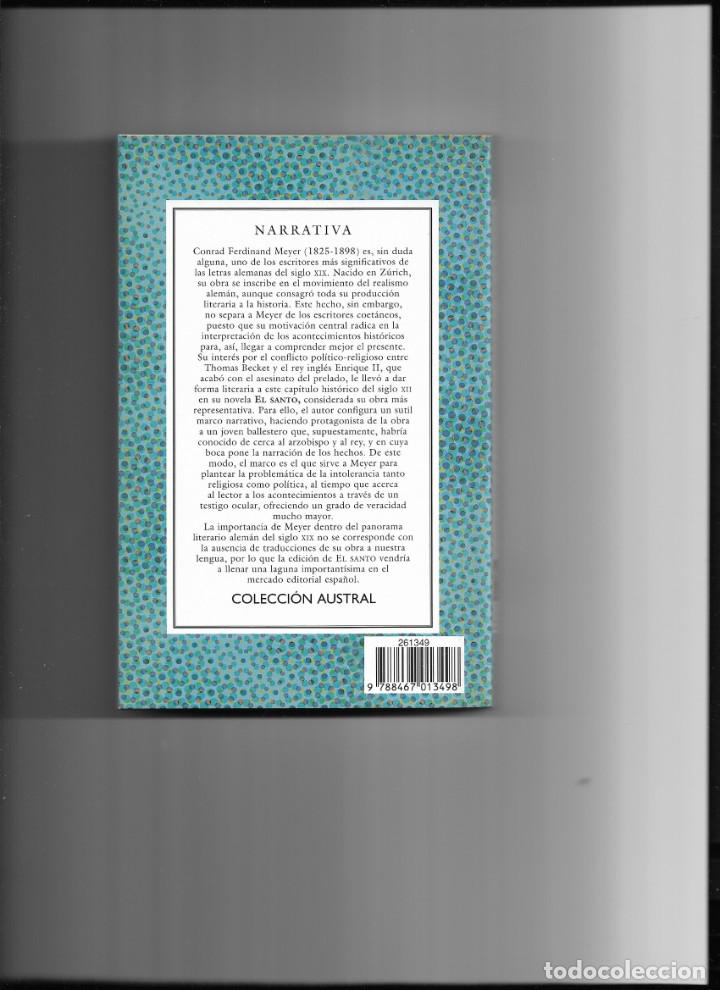 Libros de segunda mano: El santo . Austral. Conrad Ferdinand Meyer. - Foto 2