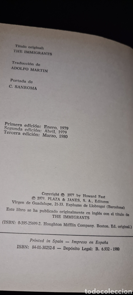 Libros de segunda mano: Los Imigrantes, Howard Fast. - Foto 4