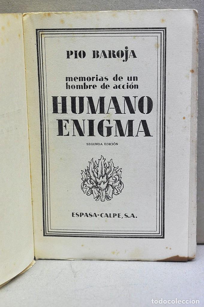 Libros de segunda mano: Humano enigma. P&iacute;o Baroja - Foto 4