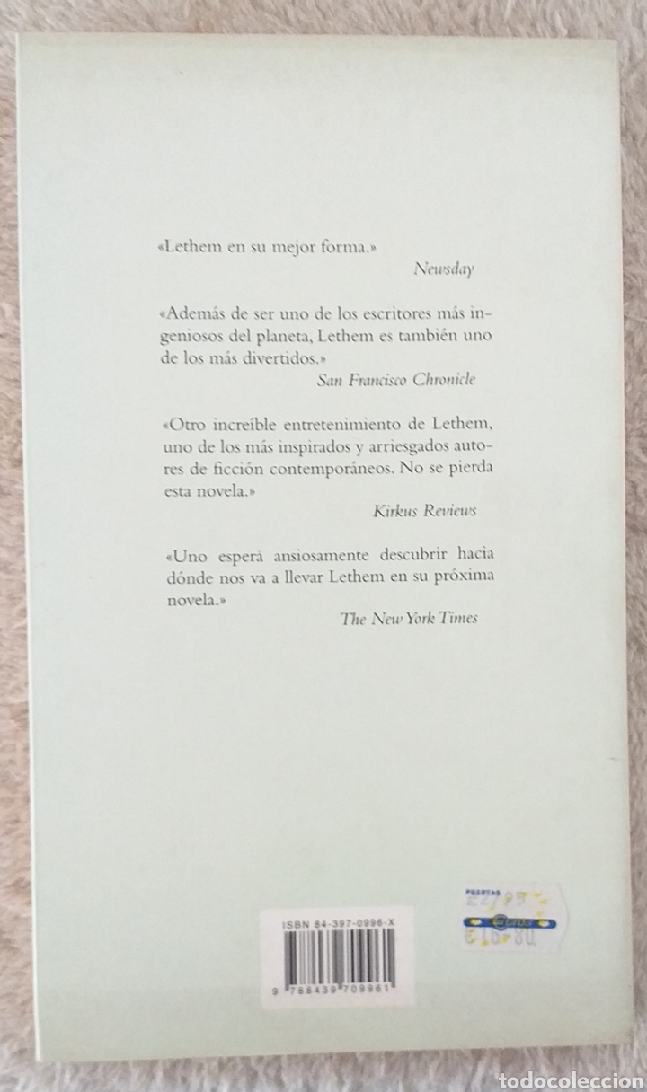Libros de segunda mano: Jonathan Lethem - Cuando alice se subio a la mesa - Foto 2