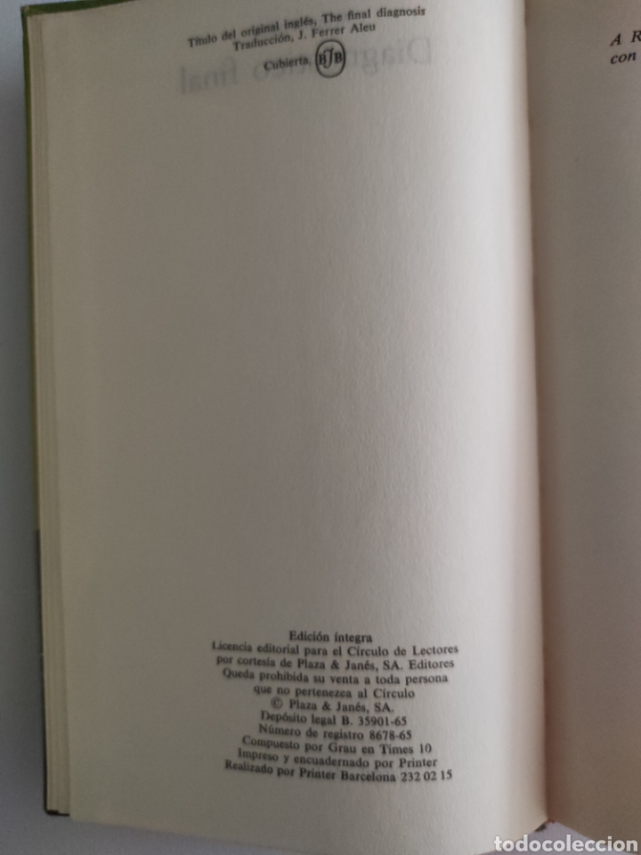 Libros de segunda mano: Diagn&oacute;stico final. Arthur Hailey - Foto 3