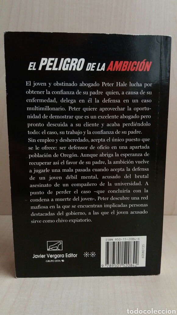 Libros de segunda mano: El poder de la ambici&oacute;n. Phillip Margolin. Javier Vergara Editor, 2000. - Foto 3