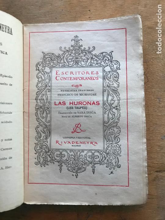Libros de segunda mano: LAS HURONAS. FRANCIS DE MIOMANDRE. (PRIMERA EDICI&Oacute;N). - Foto 2