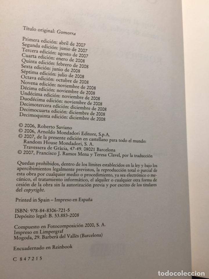 Libros de segunda mano: Gomorra - Roberto Saviano - Foto 3