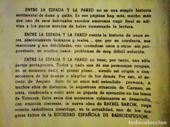 Libros de segunda mano: Entre la espada y la pared (Rafael Baron) 1966 - Foto 5