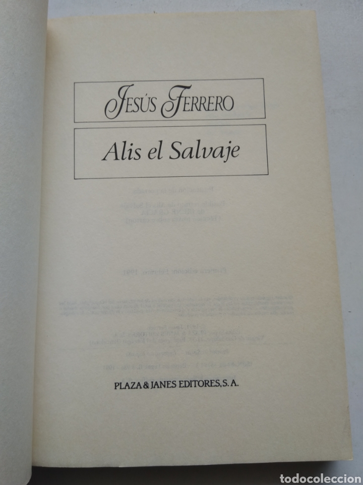 Libros de segunda mano: ALIS EL SALVAJE/JES&Uacute;S FERRERO - Foto 2