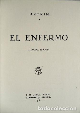 Libros de segunda mano: AZORIN. El enfermo. 1961. - Foto 2