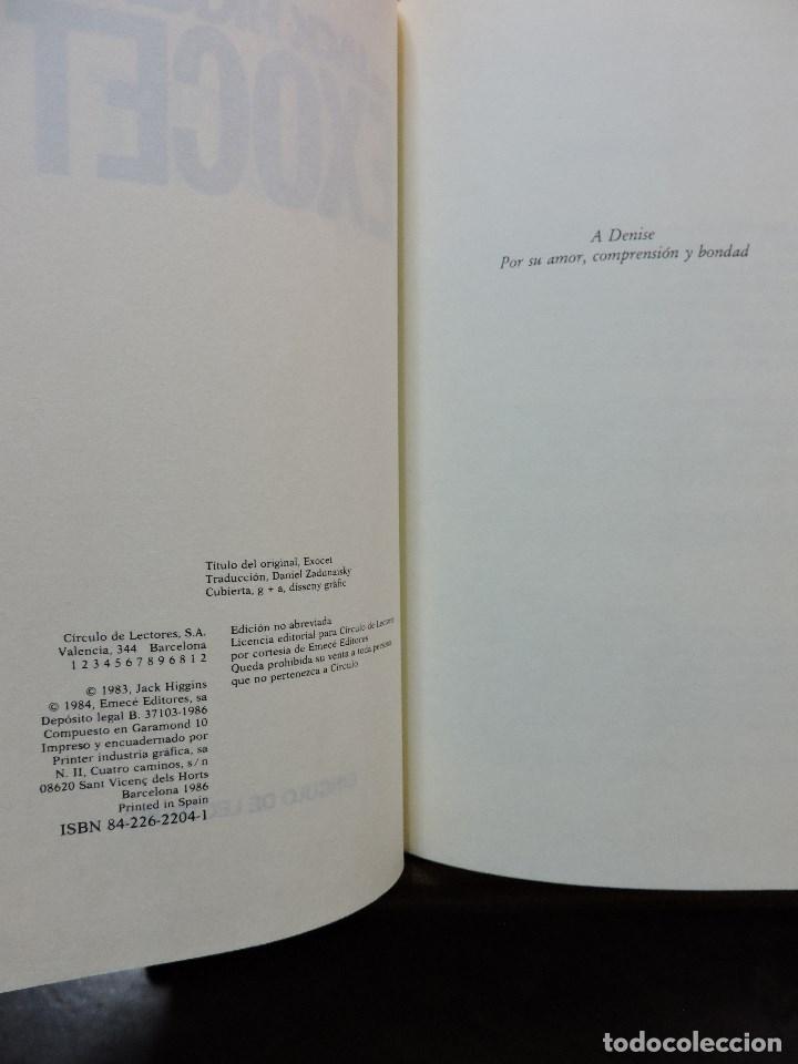 Libros de segunda mano: Exocet. HIGGINS, Jack. C&iacute;rculo de Lectores 1986 - Foto 2