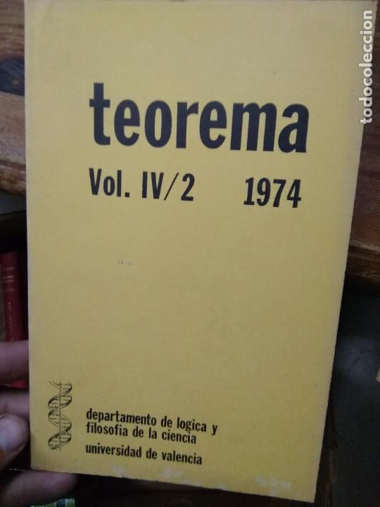 Second hand books: Teorema vol IV-2 1974. Universidad de Valencia. L.4898-1882