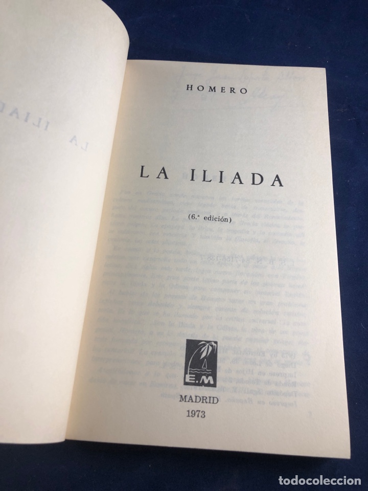 Libros de segunda mano: Homero. La iliada - Foto 2